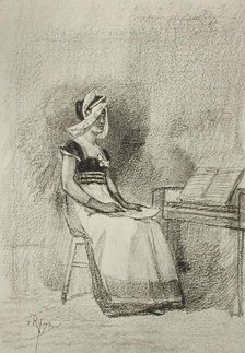 Jeune Fille au clavecin, 1872. Creator: Unknown.