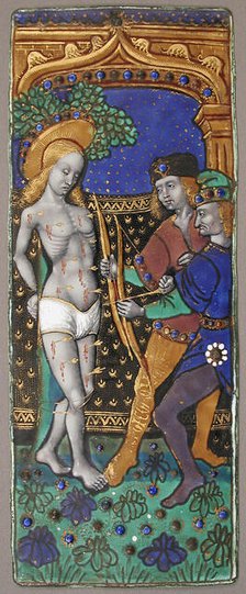 Triptych Panel with Saint Sebastian, French, 15th-16th century. Creator: Unknown.