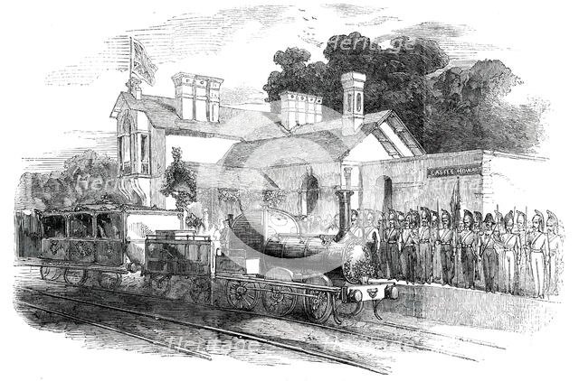 Arrival of Her Majesty at the Castle Howard Railway Station, 1850. Creator: Unknown.