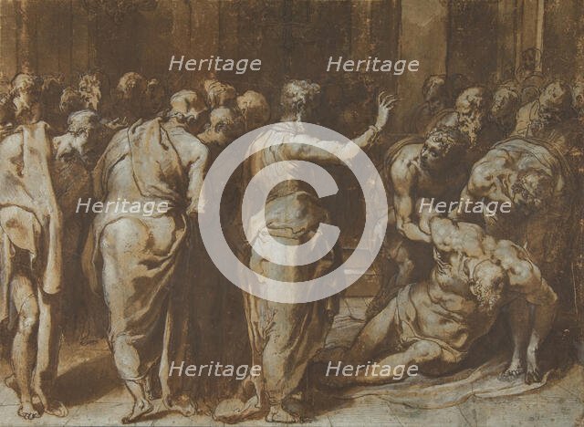 Saint Paul Restoring Eutychus to Life, 1529-66. Creator: Taddeo Zuccaro.