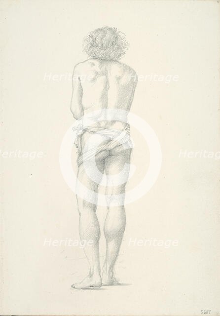 Back View of Standing Male Nude, c. 1873-77. Creator: Sir Edward Coley Burne-Jones.