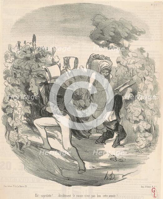 Ah! Saperlotte! ... Le raisin n'est pas bon cette année! ..., 19th century. Creator: Honore Daumier.