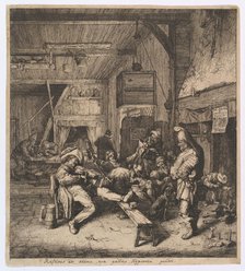 The Violin Player Seated in the Inn, 1685. Creator: Cornelis Dusart.