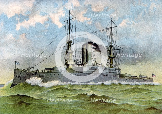 USS 'Alabama', American battleship, 1898. Artist: Unknown