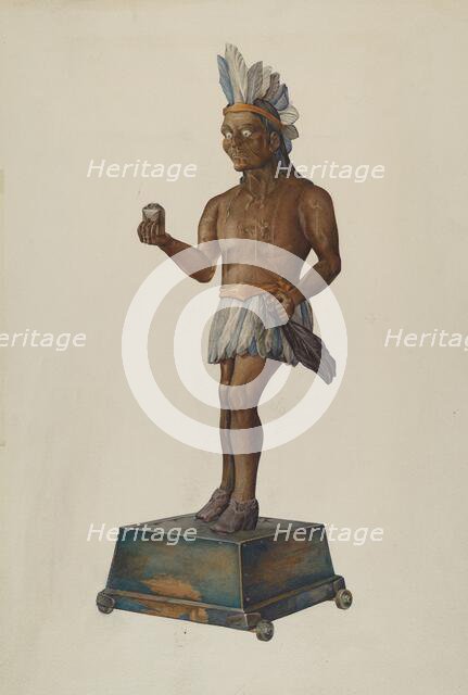 Cigar Store Indian, 1935/1942. Creator: Victor F. Muollo.
