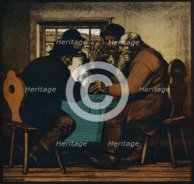 'The Drinkers', c1927. Artist: Rudolf Schiestl.