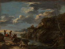 Bandits on a Rocky Coast, 1655-60. Creator: Salvator Rosa.