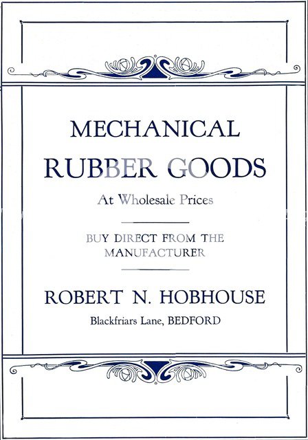 'Mechanical Rubber Goods - Robert N. Hobhouse advert', 1916. Artist: Unknown.