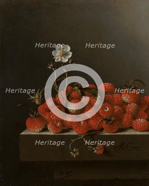Still Life with Wild Strawberries, c1680-1700. Creator: Adriaen Coorte.