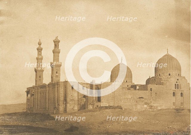 Vue générale de la Mosquée et du Tombeau de Sultan Bezkouk, El-Melek..., December 1849-January 1850. Creator: Maxime du Camp.