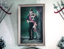 Painting of Winston Churchill in military uniform, c1955. Creator: Arthur Charles Kirby Ware.