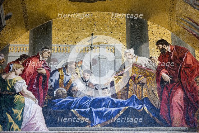 Venetians pay tribute to the body of St Mark. Artist: Samuel Magal