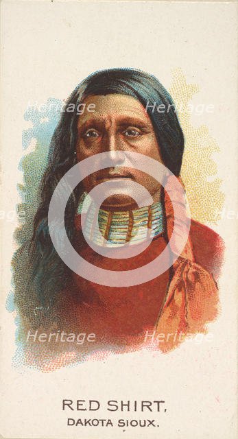 Red Shirt, Dakota Sioux, from the American Indian Chiefs series (N2) for Allen & Ginter Ci..., 1888. Creator: Allen & Ginter.