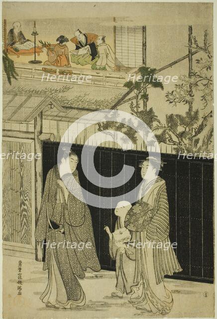 Returning from a Poetry Gathering, Japan, c. 1785/89. Creator: Kubo Shunman.