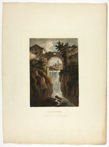 Cascade of Tivoli, plate thirty-nine from the Ruins of Rome, published February 1, 1798. Creator: Matthew Dubourg.