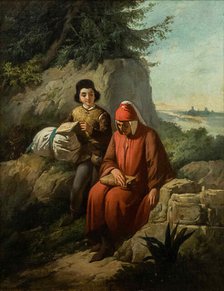 Dante in exile, 1854. Creator: Gatti, Annibale (1828-1909).
