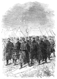 The National Rifle Association prize meeting at Wimbledon: the picket going camp rounds, 1865. Creator: Unknown.