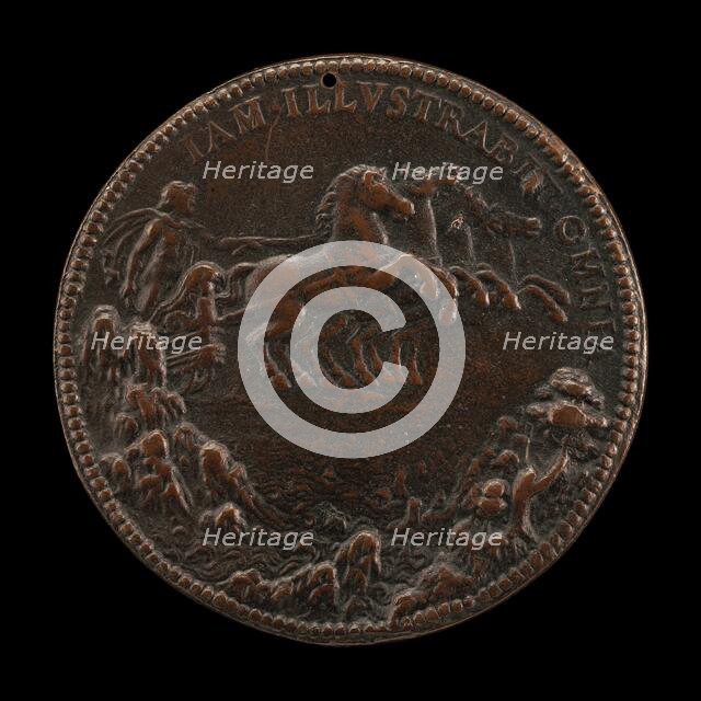Philip as Apollo in a Chariot Drawn across the Sky by Four Horses [reverse], 1555. Creator: Jacopo da Trezzo.