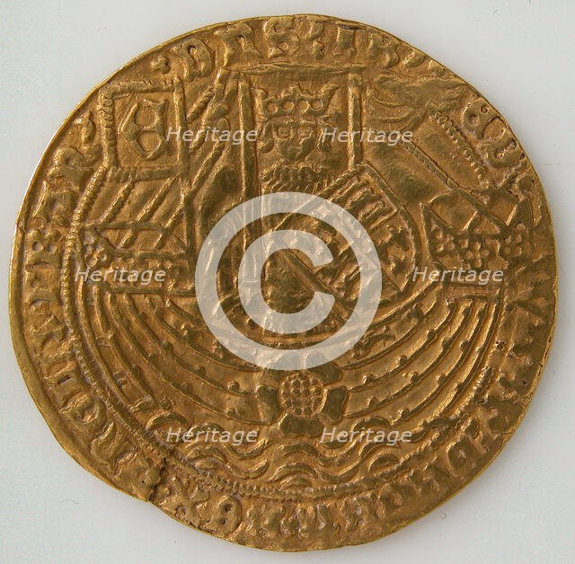 Coin with Rose Noble and Edward IV, British, 1464-1470. Creator: Unknown.