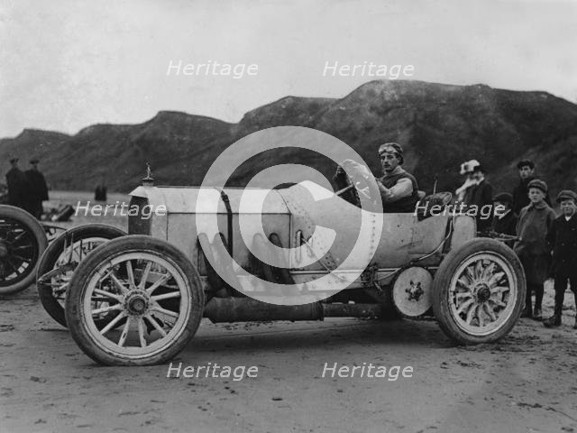 1908 Mercedes, A.W. Tate at Saltburn. Creator: Unknown.