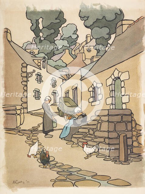 Pont Croix, Brittany, 1914. Creator: Elizabeth Curtis.