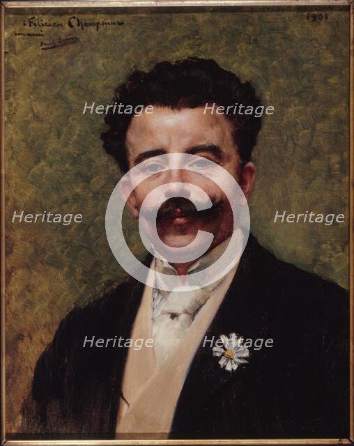 Portrait of Félicien Champsaur (1859-1934), novelist, 1901. Creator: Paul Saïn.