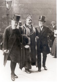 Joseph Rowntree (right) on the occasion of receiving the Freedom of the City of York, 1911. Artist: Unknown