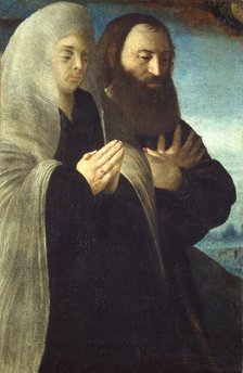 Self-portrait with His Wife Placida, 1530-1535. Creator: Caroto, Giovan Francesco (c. 1480-1555).