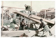Carpenters at work, Japan, 1904. Artist: Unknown