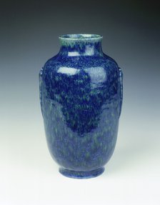 Vase with 'robin's egg' and green variant glaze, Qianlong period, Qing dynasty, China, 1736-1795. Artist: Unknown