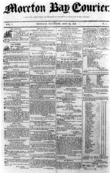 Moreton Bay Courier, 1st Issue (front page), 1846. Creator: Unknown.