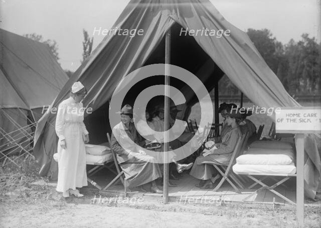 Red Cross, American - Women's National Service School; Red Cross Instructions in Care of Sick, 1916. Creator: Harris & Ewing.