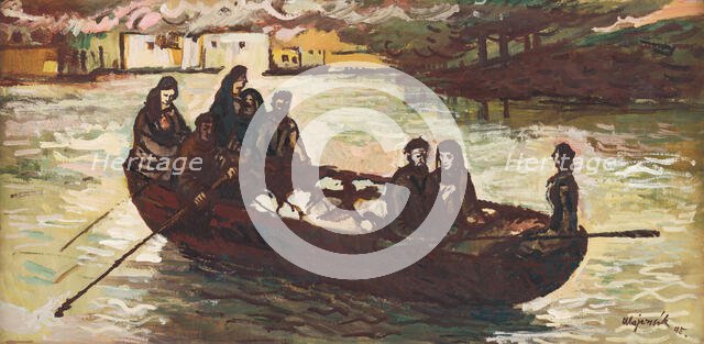Escape from a Burning Village, 1945. Creator: Cyprian Majernik.