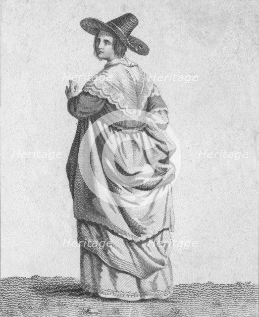 'A Merchants Wife - Dress of Eminent Citizens in 1640', 1807. Artist: Warren.