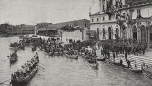 Journey of the emperors of Germany to the Holy Land: Arrival at Venice, Italy, October 13, 1898.  Creator: Unknown.