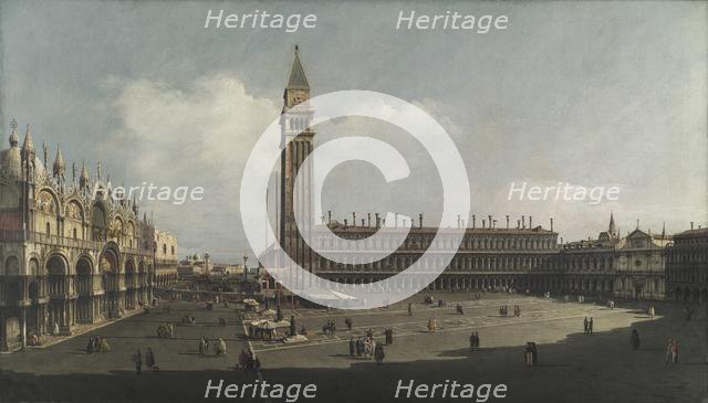Piazza San Marco, Venice, c. 1740. Creator: Bernardo Bellotto (Italian, 1721-1780), attributed to.