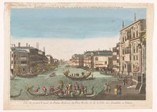 View of the Grand Canal with gondolas, the Palazzo Balbi and the Ponte Rialto in..., 1700-1799. Creator: Anon.