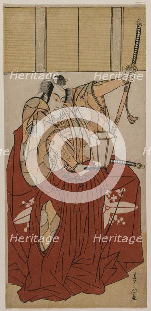 Ichikawa Monnosuke II as Urabe no Suetake; Onoe Matsusuke as Usui Sadamitsu..., 1781. Creator: Katsukawa Shunzan (Japanese).