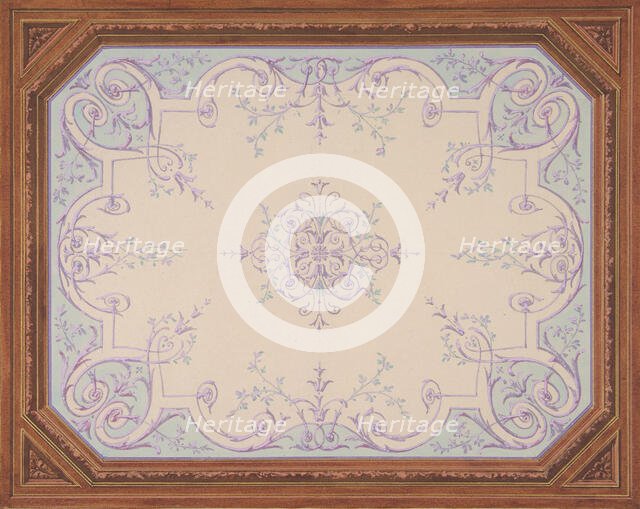 Design for the decoration of a ceiling in rinceaux, 1830-97. Creators: Jules-Edmond-Charles Lachaise, Eugène-Pierre Gourdet.