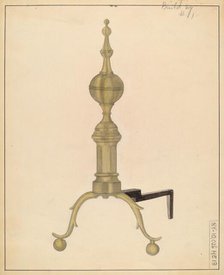 Andiron, 1935/1942. Creator: E.N. Dunne.