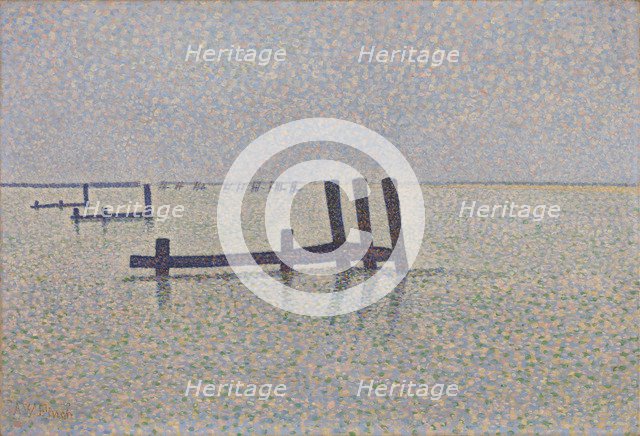 The Channel at Nieuwpoort, c. 1889. Artist: Finch, Alfred William (1854-1930)