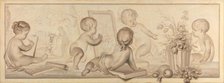 Six Putti with Flowers and Fruit and Attributes of the Art of Drawing, 1782. Creator: Juriaan Andriessen.