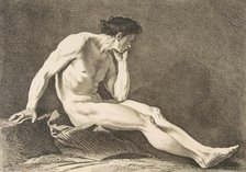 An "Académie": Sitting Man, 1742-43. Creator: Carle van Loo.