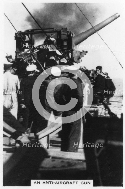 An anti-aircraft gun on board HMS 'Nelson', 1937. Artist: Unknown