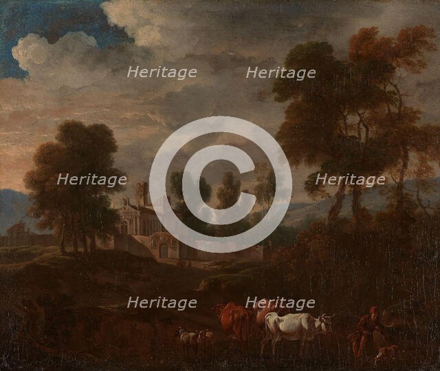 Italian Landscape with a Church, Undated. Creator: Isaac de Moucheron.