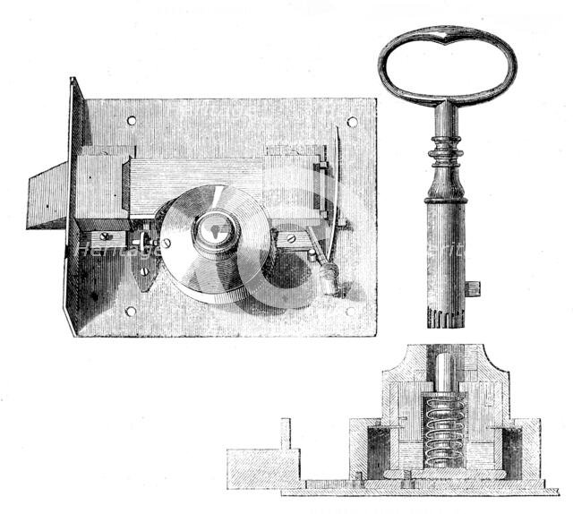 The International Exhibition: Bramah's lock and key, 1862. Creator: Unknown.