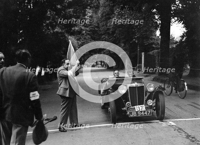 MG TA of RA MacDermid, winner of a bronze award at the MCC Torquay Rally, July 1937. Artist: Bill Brunell.