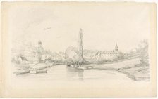 Canal Scene Near Brussels, 1870/73. Creator: Eugene Louis Boudin.