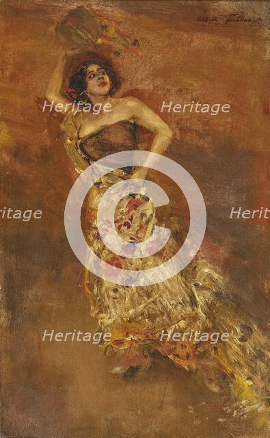 Spanish dancer Caroline Otèro as Carmen . Creator: Keller, Albert von (1844-1920).