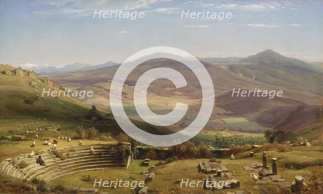The Amphitheatre of Tusculum and Albano Mountains, Rome, 1860. Creator: Worthington Whittredge.